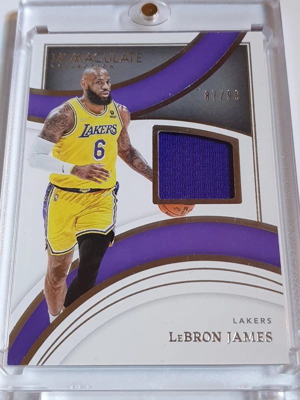 2021 Immaculate Collection LeBron James #PATCH /99 Game Worn Jersey - Rare