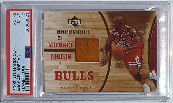 2006 Upper Deck Michael Jordan #GF-9 Hardcourt USED GAME FLOOR - PSA 9 (POP 7)