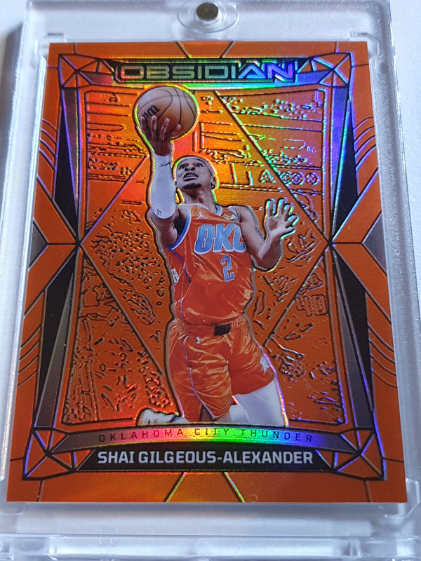 2023 Obsidian Shai Gilgeous-Alexander #160 ELECTRIC ETCH ORANGE FLOOD /99 Holo