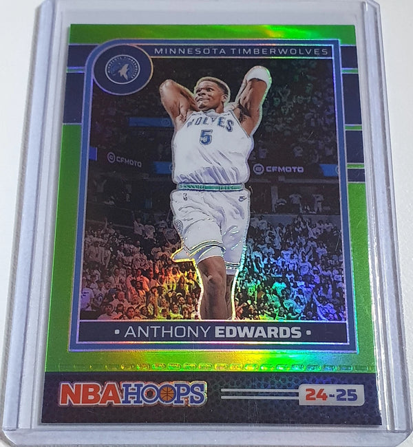 2024 Panini NBA Hoops Anthony Edwards #181 LIME GREEN PREMIUM /149 Holo - Rare