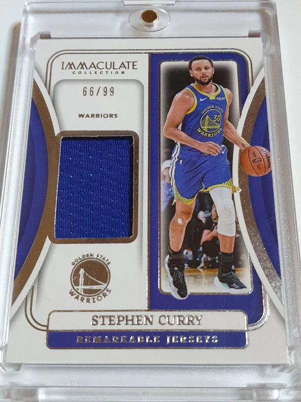 2023 Panini Immaculate Stephen Curry #PATCH /99 Game Worn Large Jersey - Rare