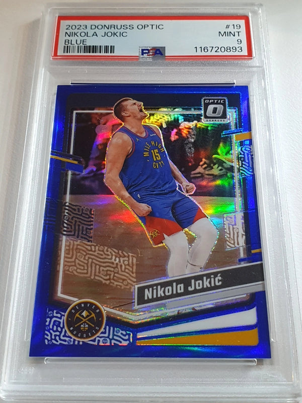 2023 Panini Donruss Optic Nikola Jokic #19 BLUE /49 Holo - PSA 9 (POP 3)