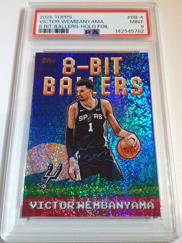 2025 Topps Victor Wembanyama #8B-4 HOLO FOIL 8-Bit Ballers - PSA 9 (POP 50)