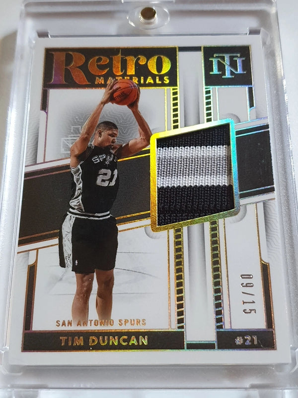 2023 National Treasures Tim Duncan #PATCH PRIME /15 Game Worn Jersey - Rare