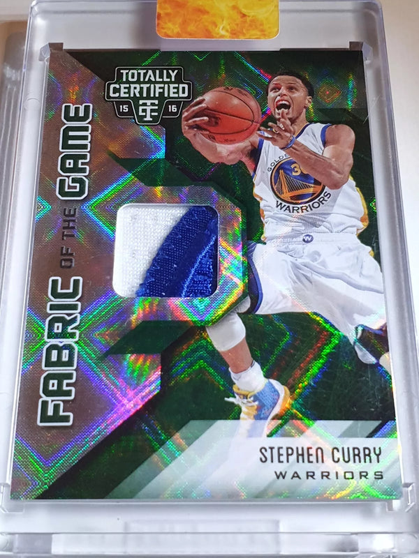 2015 Totally Certified Stephen Curry #PATCH GREEN /5 Game Worn 2 Color Jersey