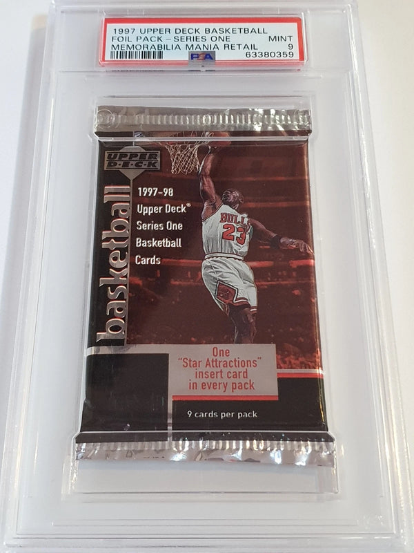 1997 Upper Deck Memorabilia Mania Pack with Michael Jordan - PSA 9 (POP 13)