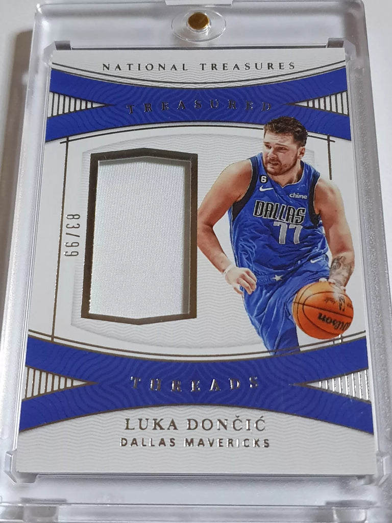 2022 Panini National Treasures Luka Doncic #PATCH /99 Game Worn Jersey Perfect Edges Cards 2022 Panini National Treasures Luka Doncic #PATCH /99 Game Worn Jersey Perfect Edges Cards