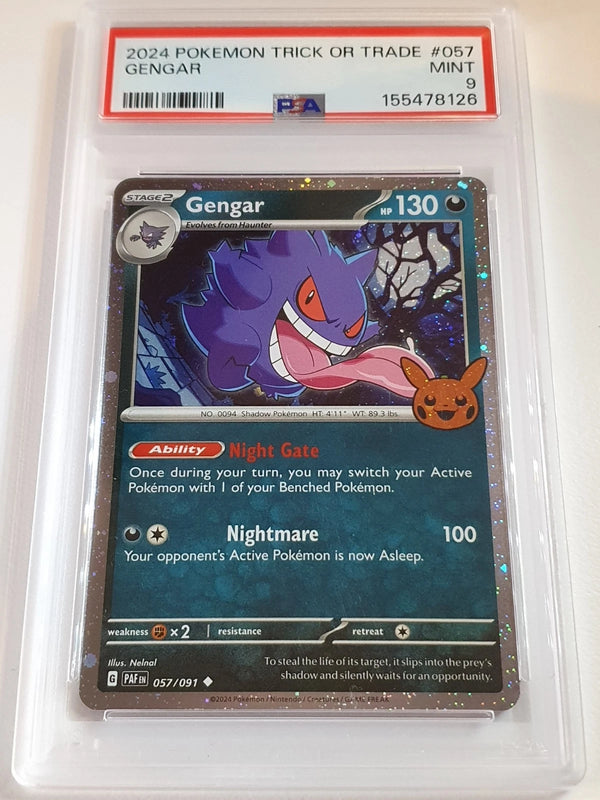 2024 Pokemon Gengar 057/091 Trick or Trade Holo Rare - PSA 9