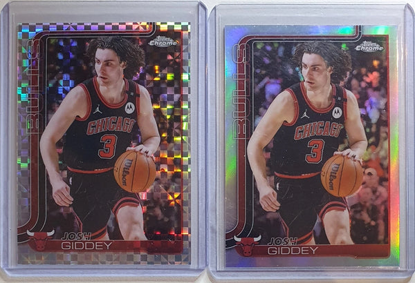 Lot of 2 x 2025 Topps Chrome Josh Giddey #48 REFRACTORS - Ready to Grade