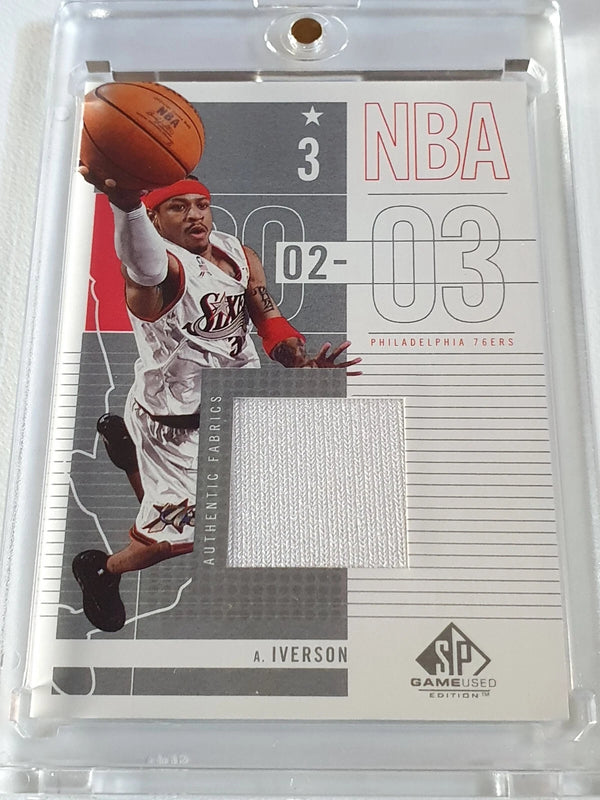 2002 Upper Deck SP Game Used Allen Iverson #PATCH Game Worn Jersey - Rare