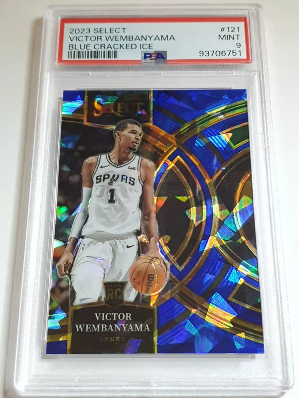 2023 Select Victor Wembanyama Rookie BLUE CRACKED ICE Holo RC - PSA 9 (Low POP)