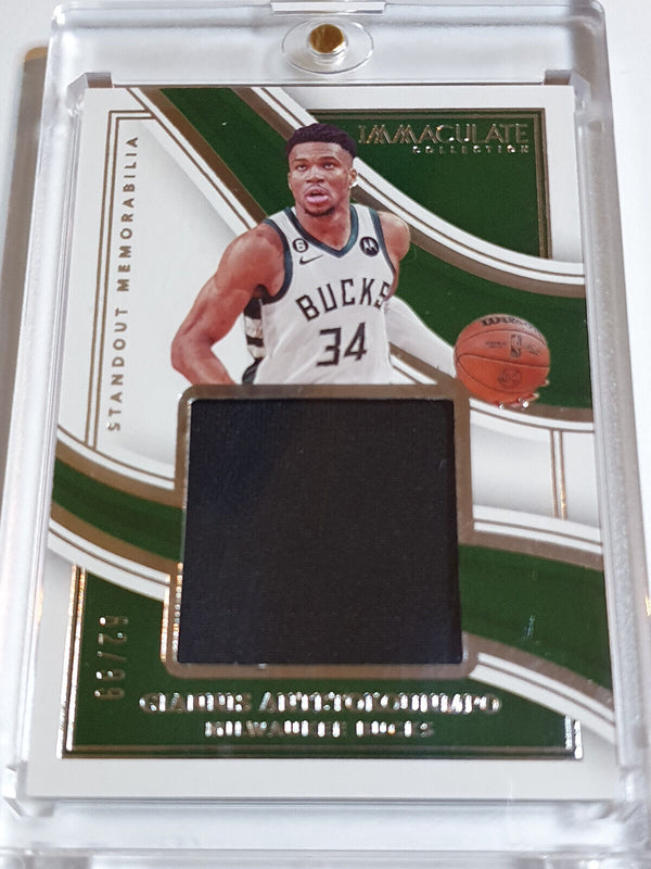 2022 Panini Immaculate Giannis Antetokounmpo #PATCH /99 Game Worn Large Jersey