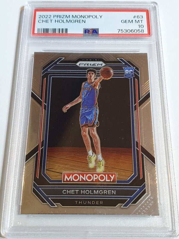 2022 Panini Prizm Monopoly Chet Holmgren Rookie #63 RC - PSA 10 (LOW POP)