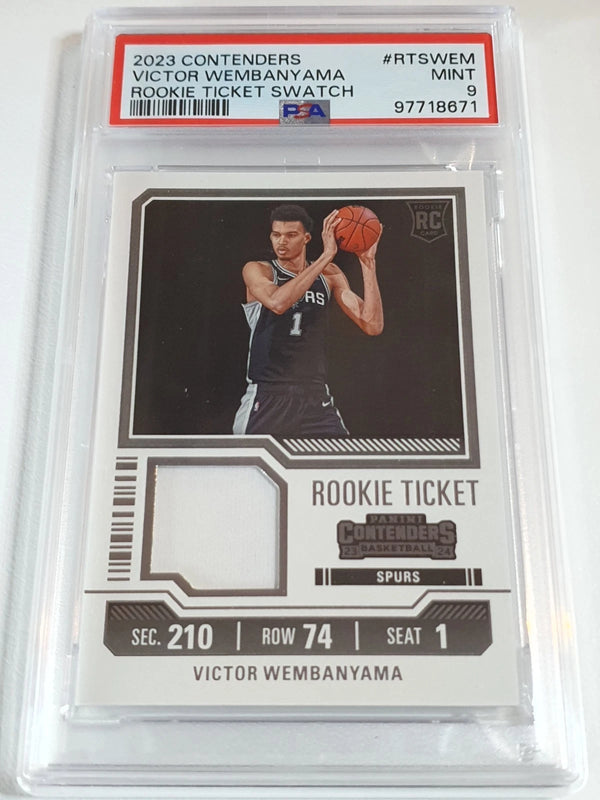 2023 Panini Contenders Victor Wembanyama Rookie #PATCH Jersey RC - PSA 9