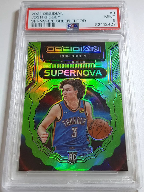 2021 Obsidian Josh Giddey Rookie ELECTRIC ETCH GREEN FLOOD Holo - PSA 9 (POP 2)