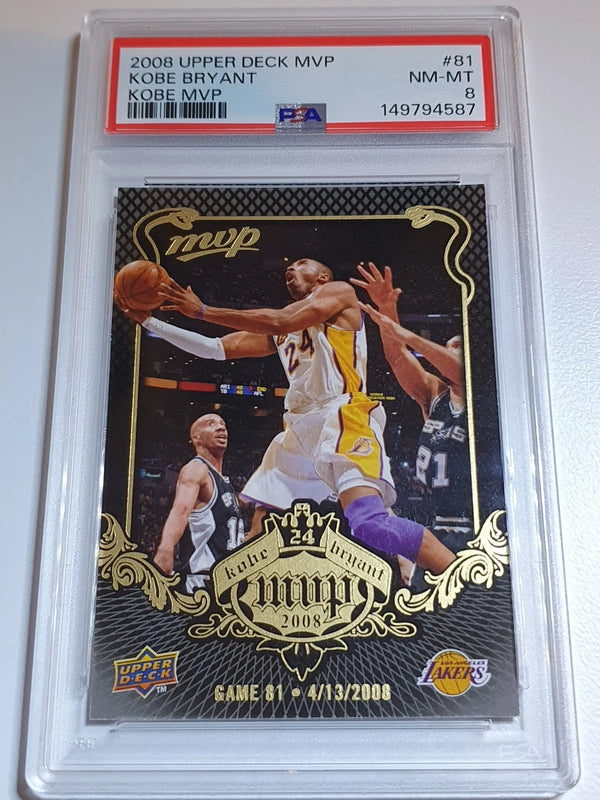 2008 Upper Deck NBA MVP Kobe Bryant #KB-81 Kobe MVP - PSA 8 (POP 3)