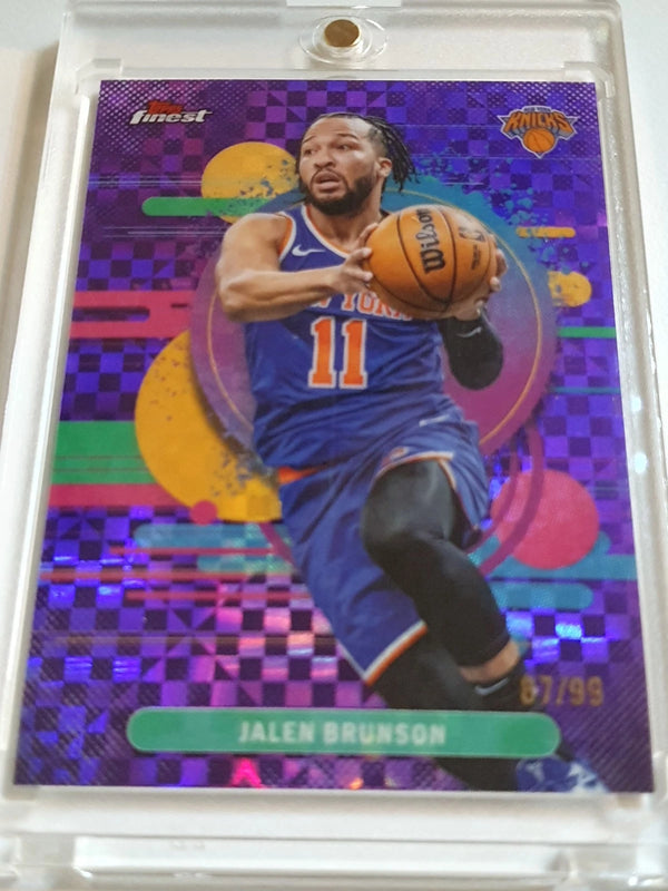 2025 Topps Finest Jalen Brunson #140 PURPLE X-FRACTOR /99 Uncommon - Rare