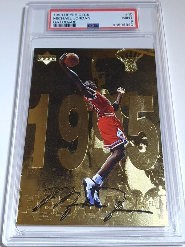 1998 Upper Deck Michael Jordan Gatorade #10 Jumbo GOLD Foil - PSA 9 (Low POP)