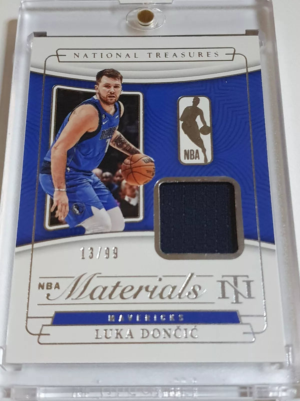 2022 Panini National Treasures Luka Doncic #PATCH /99 Game Worn Jersey