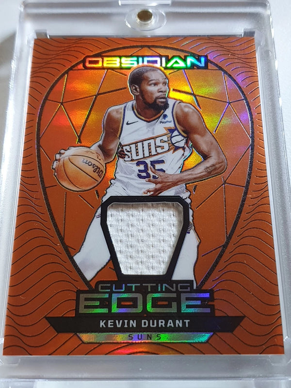 2023 Panini Obsidian Kevin Durant #PATCH ORANGE FLOOD /99 Game Worn Jersey