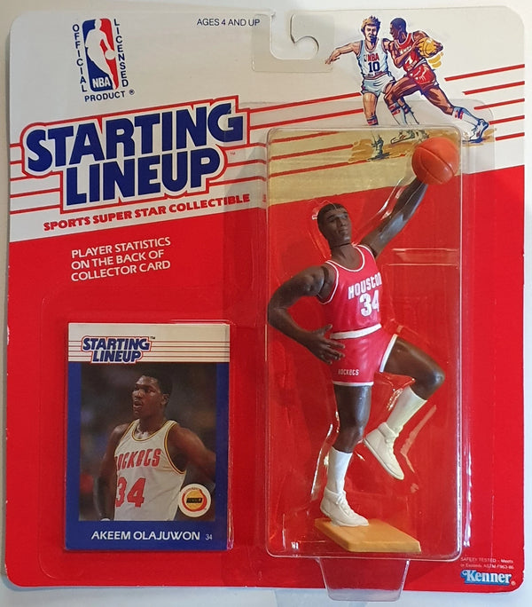 1988 Kenner Starting Lineup Hakeem Olajuwon Figurine - Sealed Figure & Card