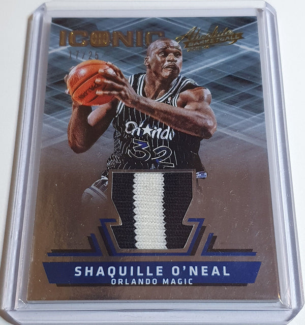 2015 Absolute Shaquille O'Neal #10 PATCH PRIME /25 Game Worn Jersey - Rare