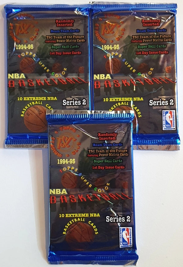 Lot of 3 x Packs of 1994-95 Topps Stadium Club Series 2 Pack - Factory Sealed