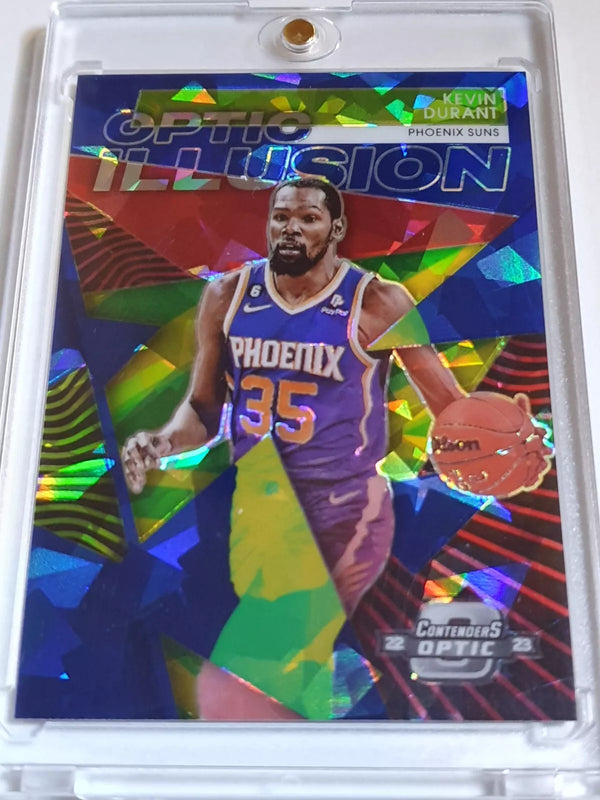 2022 Contenders Optic Kevin Durant #2 BLUE ICE /75 Prizm Optic Illusion - Rare