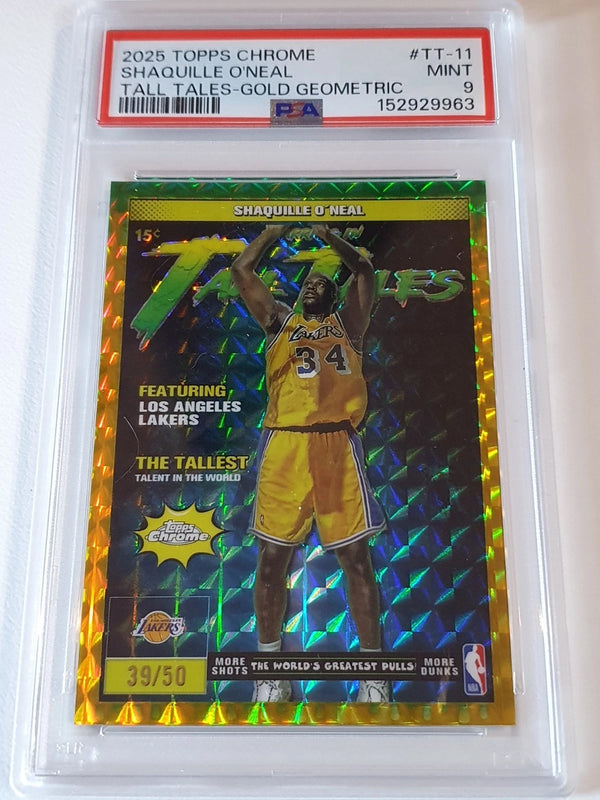 2025 Topps Chrome Shaquille O'Neal #TT-11 GOLD GEOMETRIC /50 - PSA 9 (POP 3)
