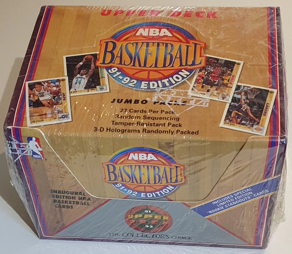 1991-92 Upper Deck NBA Basketball Inaugural Edition Jumbo Packs Box - Sealed