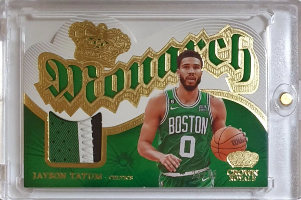 2023 Crown Royale Jayson Tatum #PATCH GOLD 25/25 Game Worn Letter Jersey Die Cut