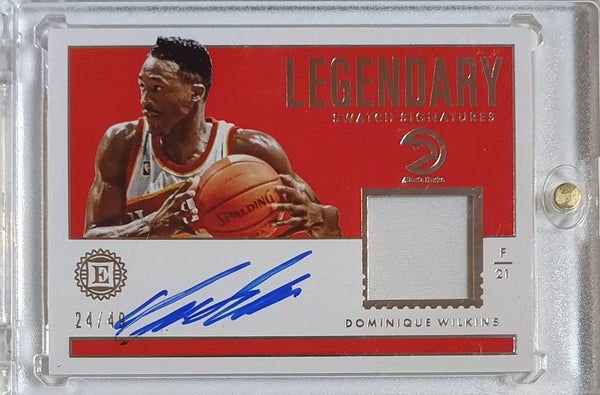2017 Panini Encased Dominique Wilkins #PATCH AUTO /49 Game Worn Jersey - Rare