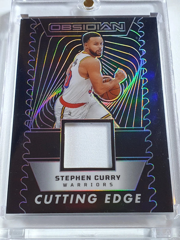 2024 Panini Obsidian Stephen Curry #PATCH /249 Game Worn Jersey Cutting Edge