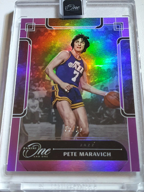 2023 Panini One and One Pete Maravich #158 PURPLE 25/25 Holo - Factory Sealed