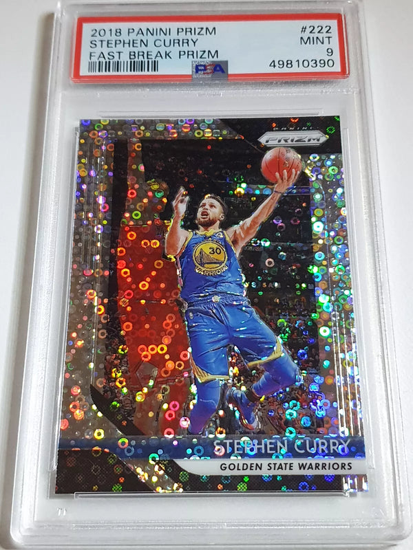 2018 Prizm Stephen Curry #222 Fast Break Disco Holo - PSA 9 (LOW POP)