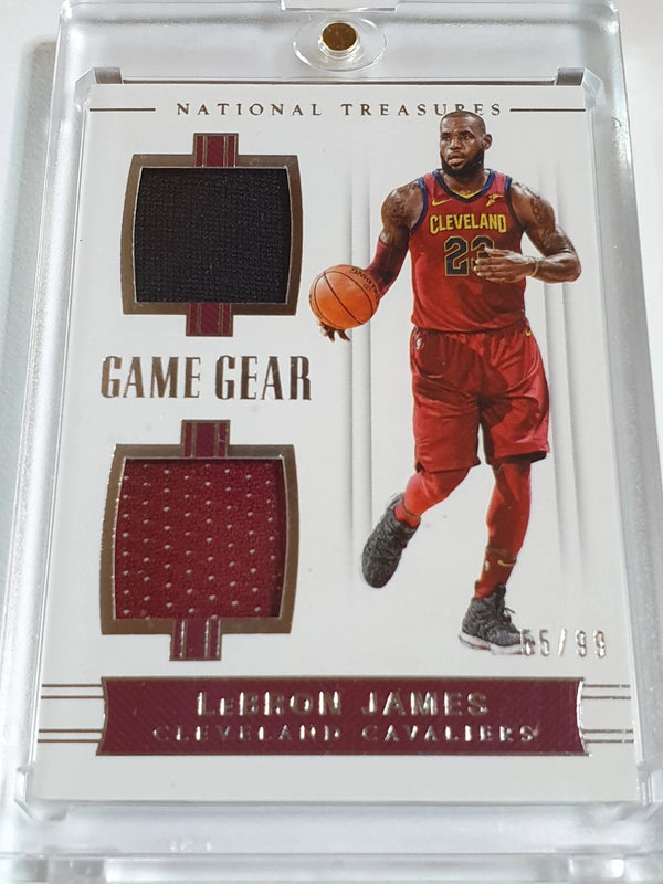 2017 Panini National Treasures LeBron James #PATCH /99 Game Worn Dual Jerseys