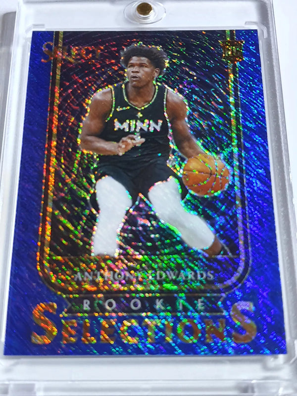 2020 Select Anthony Edwards Rookie Selections #5 Blue Shimmer Holo - Rare RC