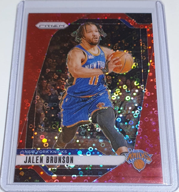 2024 Panini Prizm Jalen Brunson #217 FAST BREAK RED /100 Holo - Ready to Grade