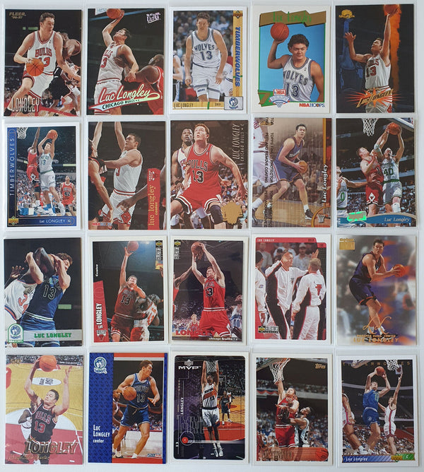 Luc Longley Collection Lot of 20 Cards (Chicago Bulls + Rookie) - Good Condition