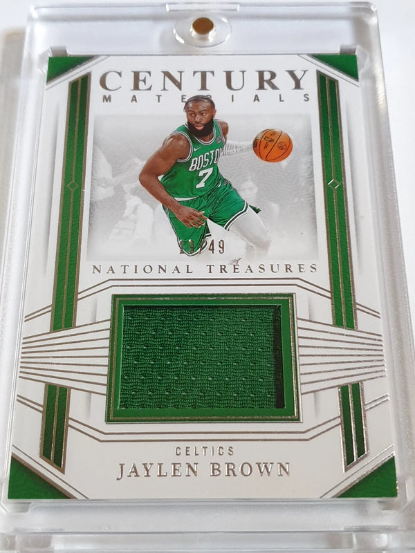 2023 Panini National Treasures Jaylen Brown #PATCH 19/49 Game Worn Jersey - Rare
