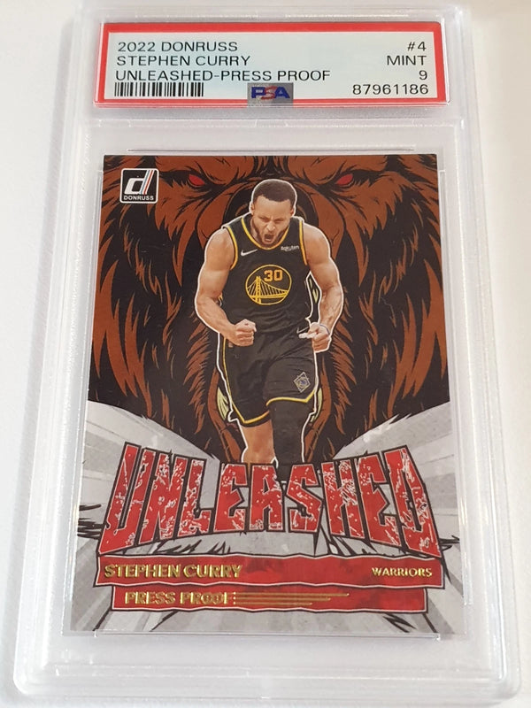 2022 Panini Donruss Stephen Curry #4 PRESS PROOF Unleashed - PSA 9 (POP 10)