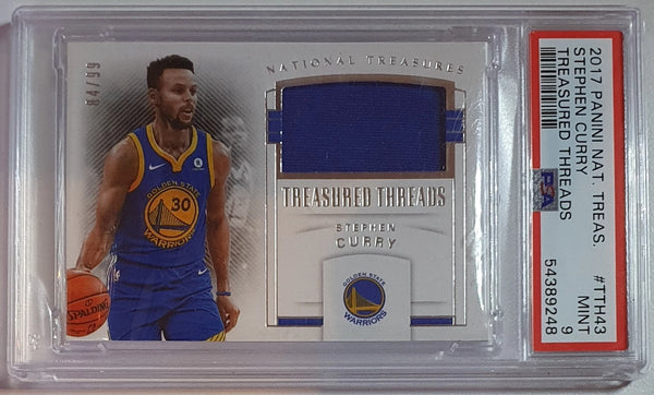 2017 National Treasures Stephen Curry #PATCH Game Worn Jersey - PSA 9 (POP 3)
