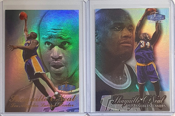 Lot of 2 x Fleer Flair Showcase Showtime Shaquille O'Neal - Ready to Grade