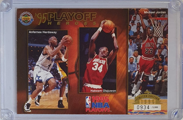 1995 Upper Deck JUMBO /5000 '95 Playoff Heroes Michael Jordan Anfernee Hardaway