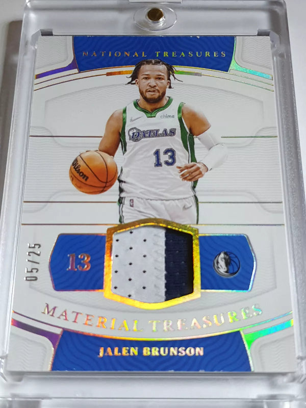 2021 Panini National Treasures Jalen Brunson PRIME PATCH /25 Game Worn Jersey