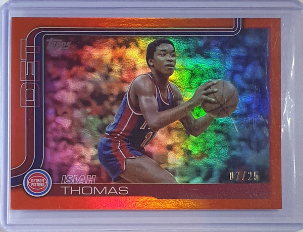 2025 Topps Flagship Isiah Thomas #269 ORANGE RAINBOW /25 Holo - Ready to Grade