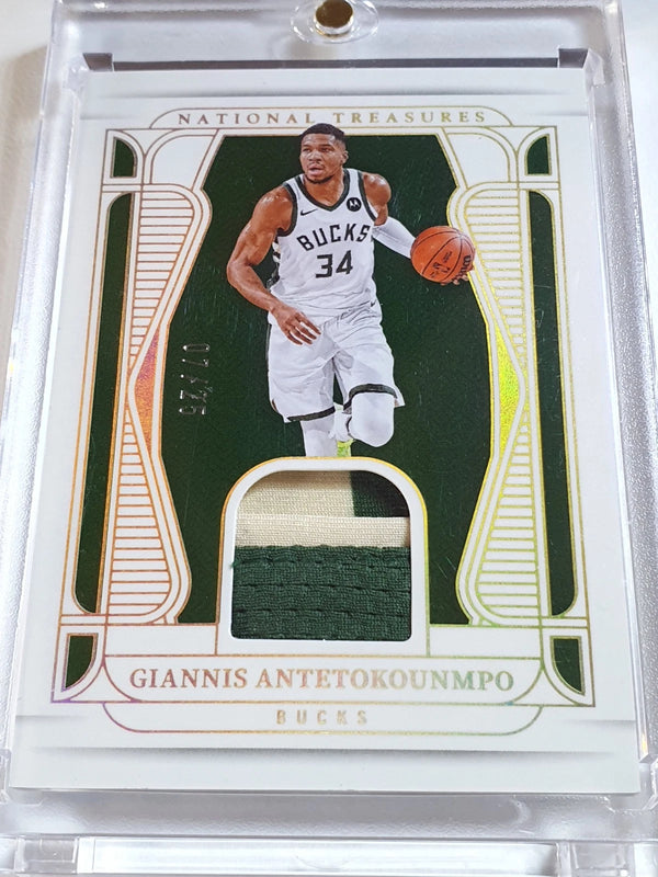 2024 National Treasures Giannis Antetokounmpo #PATCH PRIME /25 Game Worn Jersey