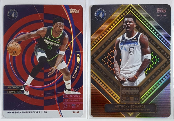 Lot of 2 x 2025 Topps Match Attax Anthony Edwards Holos Color Variants - Rare