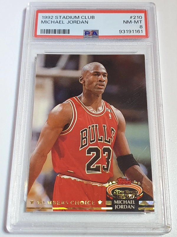 1992 Topps Stadium Club Michael Jordan #210 MEMBERS CHOICE - PSA 8