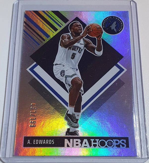 2024 Panini NBA Hoops Anthony Edwards #286 SILVER /199 Holo Tribute - Rare